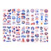 100PCS 4th of July Temporary Tattoos, Fourth of July Patriotic Tattoo, America Flag Red White and Blue Face Tattoo Stickers, Party in the USA Memorial Independence Labor Day Makeup Accessories