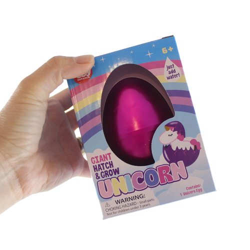 1 Jumbo Hatch a Unicorn Animal Grow in Water - Add Water and it Grows up to 5.5" - Girl Critter Toy Bath Fun Science Expanding Novelty Magic Absorbent Polymer Toy (RANDOM COLOR)