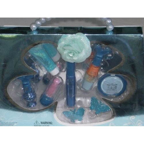 Girl Touch Blue Beaded Cosmetic Set Girls Make-up Lip Gloss Shadow Blush Makeup