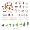 Wooden Animal Forest Balance Stacking Toy Set 36PCS Wood Miniature Tree Blocks Set Elegant Ornaments for Home Decor Wooden Mini Trees Animals Balance Toy for Toddler 36 Months+