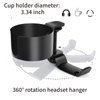 Desk Cup Holder, OOKUU 2 in 1 Desk Cup Holder with Headphone Hanger, Anti-Spill Cup Holder for Desk or Table, Easy to Install, Sturdy and Durable, Enough to Hold Coffee Mugs, Water Bottles, Headphones