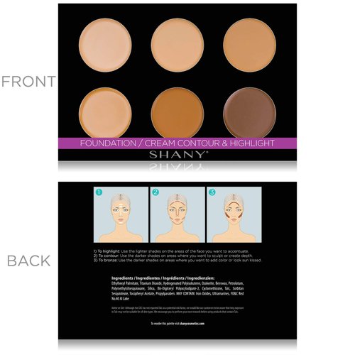 SHANY Foundation/Cream Contour & Highlighting Palette - Layer 1 - Refill for the 6 Layer Mini Masterpiece Collection Makeup Set