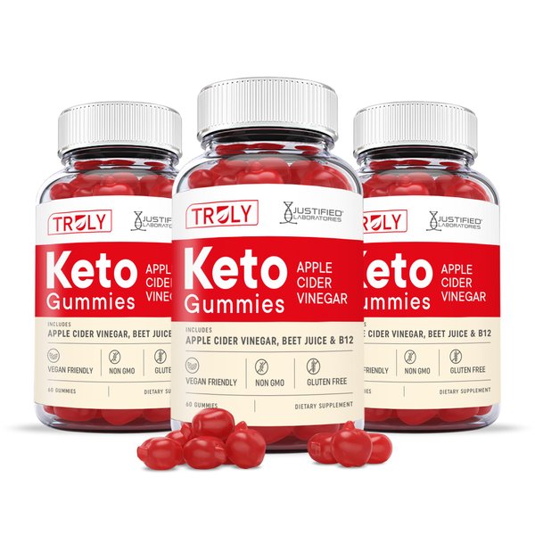 Justified Laboratories (3 Pack) Truly Keto ACV Gummies 1000MG with Pomegranate Juice Beet Root B12 180 Gummys