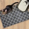 Fresh Kitty Durable XL Jumbo Foam Litter Box Mat – No Phthalate, Water Resistant, Traps Litter from Box, Scatter Control, Easy Clean Mats – Black & White 40"x 25", Black/White Quatrefoil (9036)