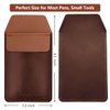 Aidunmis Pocket Protector, 2 Pieces PU Leather Pocket Pen Holder Organizer Pouch for Shirts Lab Coats Pants Pen Sleeve MultiPurpose Pen Pocket Holds Pens Pointers Pencils and Notes Card (Brown, Black)
