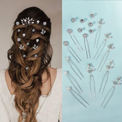 18 Pieces Hair Pins for Women Pearl Crystal Bridal Wedding Hair Pieces for Brides Vintage Hair Decorations for Bride Bridesmaids