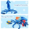 Karister Giant Squid Stuffed Animal Toy 41.3 inches with Four pcs of Marine Animal Plush Dolls Clownfish,Crab, Seahorse, Angler Fish Baby Toys, Suitable for Birthday Gifts for Children