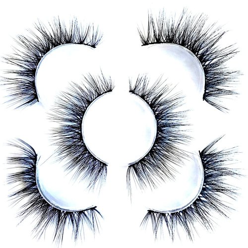 Sunniess False Eyelashes 8D Faux Mink Lashes 100% Handmade Reusable Natural Look Fake Eye lashes Cat-Eye Fluffy Wispy Lashes Dramatic Long Thick Volume Soft Lashes Packs (8d17)