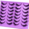 False Eyelashes Fox Cat Eye - Wispy Fluffy Strip Eyelashes 16mm Cat Eye 6D Faux Mink Fake Eyelashes Pack 14 Pairs by EMEDA(HX2-1）