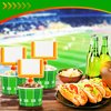 24 Set Football Bowls Football Snacks Paper Cups Football Cups Disposable Football Party Decorations Supplies Favors with Tailgate Cards for Kids Tailgate Games Birthday Sports Events Popcorn