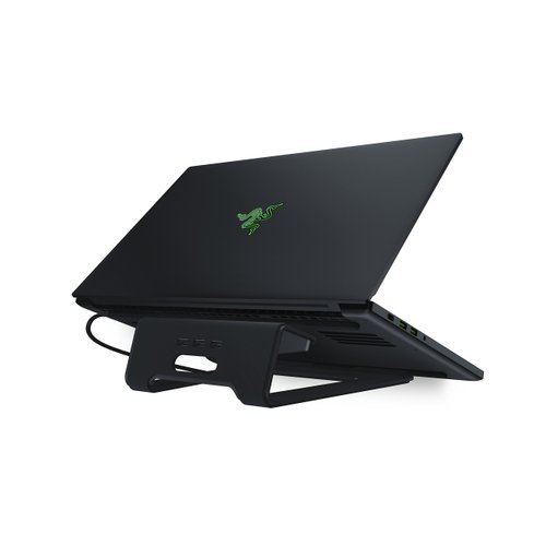Razer Laptop Stand Chroma: 3-Port USB 3.0 Hub - Ergonomic Design - Anodized Aluminum Construction - Customizable Chroma RGB Lighting - Matte Black