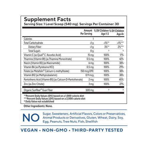 Tasteless Multivitamin Powder for Kids + Toddlers- No Sweeteners, Flavors, Colors or Preservatives. Add to Beverages or Food. Pure, Flavorless Children's Multivitamin Supplement.