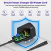 For Braun Shaver Charger,12V Power Cord for Braun Series 7 9 3 5 1 XT5 Electric Razor 3040s 340s 9385cc 370 720 760cc 790cc 720s-4 7865cc 9090cc 9330s 5018s 7020s 9095cc 3350cc-4 390cc