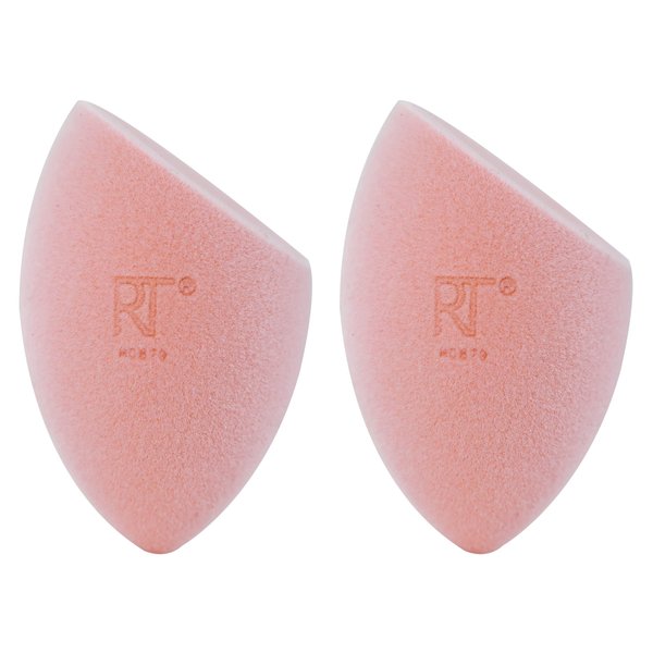 Real Techniques Miracle Powder Sponge, Makeup Blending Sponge For Powder Products, Set Makeup For Natural Finish & Cloud Skin, Buildable Coverage, Velvet Material, Packaging May Vary, 2 Count