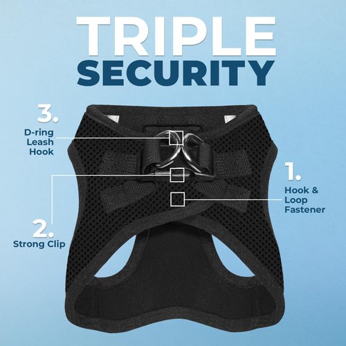 Voyager Step-In Air Dog Harness - All Weather Mesh Step in Vest Harness for Small and Medium Dogs by Best Pet Supplies - Black, M