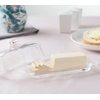 Royalty Art Glass Butter Dish with Handled Lid (Rectangular) Classic Covered 2-Piece Design Clear, Traditional Kitchen Accessory Dishwasher Safe