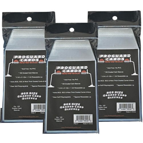 3pks ProGuard Cards BGS Graded Card Sleeves for BGS & SGC Slabs & More