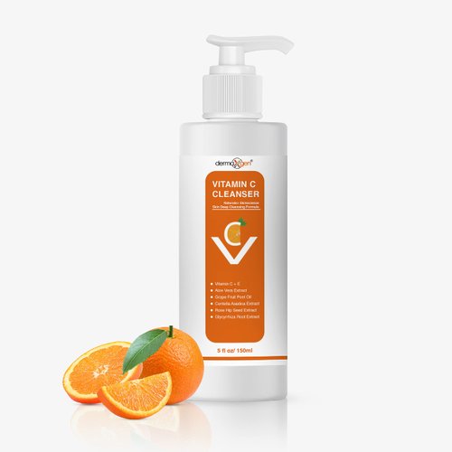 DERMAXGEN Vitamin C Facial Cleanser With Rose Hip Seed Oil and Aloe Vera Natural Pure and Organic Ingredients, 5.0 oz. / 150 ml