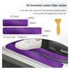 Dickno 4 PCS Car Door Sill Protector, 3D Carbon Fiber Auto Door Entry Edge Guard Protection Trim, Anti-Scratch Threshold Cover Strips, Sill Protection Sticker for Car SUV Truck (Purple)