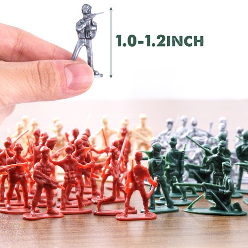 AMOR PRESENT 120PCS Army Toys Military Set, Army Men Soldier Playset Plastic Toy Soldiers Figures Military Action Figure for Adult Kids Boys Girls