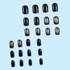 Black Press on Nails Medium Square Fake Nails with Black Vine Designs Dark Style Glue on Nails Press ons Acrylic False Nails Full Cover Stick on Nails for Women