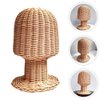 Hat Display Stand Rattan Mannequin Stand Display Showcase Hat Cap Hair Wig Stand Holder Handmade Wicker Exhibition Salon Barber Shop Beautician Hairdresser Hair Stylist Demo