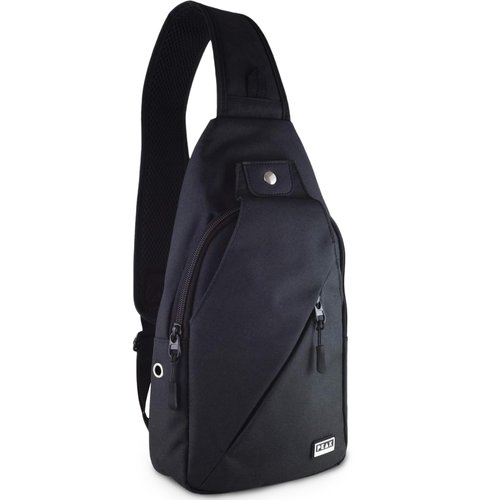 Peak Gear Compact Sling Bag, Crossbody Bag For Men, Travel Purses Anti Theft Crossbody Shoulder Day Bag, Lifetime Lost & Found ID | Black