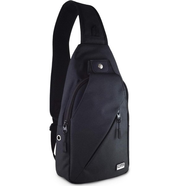 Peak Gear Compact Sling Bag, Crossbody Bag For Men, Travel Purses Anti Theft Crossbody Shoulder Day Bag, Lifetime Lost & Found ID | Black