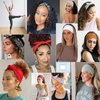 TuTive 4 Pieces Adjustable Knotted Headbands for Women Elastic Fashionable Sports Hairbands, Cotton Head Scarf Stretchy Wide Headbands Non Slip Workout Yoga Sport Headbands for Women