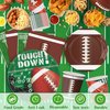 140PCS Football Party Supplies Tableware Set Serve 24, Football Birthday Party Decorations Includes Plates Napkins Cups Banner Balloons Cake ToppersTablecloth for Football Themed Party Supplies