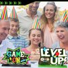 Geetery 6 Pcs Video Game Party Centerpieces Wood Level up Birthday Decorations Gaming Desk Decor Pixelated Game on Table Sign for Adults Birthday Party Game Gaming Theme Fans Supplies (Green)