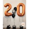 Orange 22 Number Balloons, 40 Inch Giant Number Balloons Foil Mylar Helium Orange Number 22 Balloons for 22th Birthday Party Supplies Anniversary Event Celebration Decorations