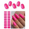 AutyaMee Semi Cured Gel Nail Strips (Classic Hot Pink)-20 PCS Gel Nail Stickers | UV Light Required | Gel Nail Wraps, Salon Quality & Easy To Use