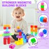 Magnetic Blocks - 32pcs Translucent Magnetic Cubes, Digit Blocks Magnet Toys for Kids, STEM Rainbow Magnetic Building Blocks for Toddlers 1-3, Christmas Birthday Gifts for Girls Boys Ages 3-8