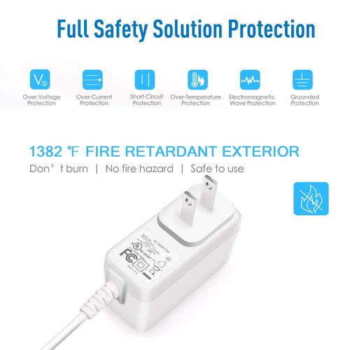 UL Listed 7.5V Power Cord for Most Summer Infant Models 28450 28630A 28680 28920 28970 28980 29000A 29270 29580-13 29890 ADN050750500 & Others Long Power Cord Supply AC Adapter Charger