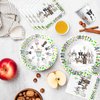 Xigejob Dog Birthday Party Supplies Tableware - Puppy Dog Party Decorations, Plates, Cups, Napkins, Dog Theme Baby Shower Dinnerware | Serve 24
