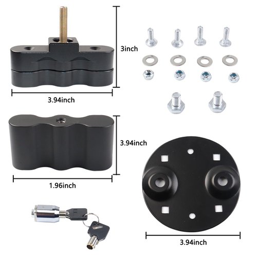 AFEISOL Pack Mount with Keys Locking Fit for RX-PM Pack Mount Rotopax Mounting Kit Compatible with Gasoline Pack & Water Pack Mount Lock,Black