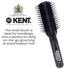 Kent AS8 Anti Static Hair Brush Travel Brush Small Hair Brush for Smoothing, Straightening, and Curling Short or Medium Hair. 7-Row Mini Hairbrush Anti Static for Hair Frizz Free Brush Made in England