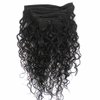 Doren Deep Curly Clip In Human Hair Extensions for Women 8Pcs 20Clips 120g Remy Brazilian Water Wave Hair Natural Black 22 Inches
