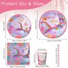 Mermaid Birthday Party Supplies Plates and Napkins Set for 24 Guests, Mermaid Tableware Set Includes 9''&7'' Paper Plate,Cup,Napkin,Straw, Mermaid Party Decorations (Mermaid Set)