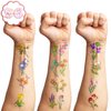 140 PCS Small Wildflower Floral Temporary Tattoos Birthday Party Decorations Supplies Favors Spring Flower Bouquets Decor Tattoo Stickers Gifts For Game Boys Girls Classroom School Prizes Reward