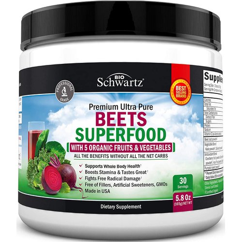 Beet Root Powder - Beets Superfood Supplement with Vitamin C Plus Organic Antioxidant Rich Red Fr...
