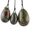 TUMBEELLUWA Yoni Egg Healing Crystal 3 PCS Drilled Massage Stones for Women to Train Pelvic Muscles Kegel Exercise, Dragon Bloodstone