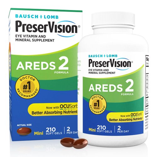 PreserVision AREDS 2 Eye Vitamin & Mineral Supplement, Contains Lutein, Vitamin C, Zeaxanthin, Zinc & Vitamin E, 210 Softgels (Packaging May Vary)