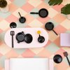 Sumind 20 Pieces Dollhouse Miniature Pots and Pans 1/12 Scale Miniature Metal Stovetop Cookware Mini Dollhouse Kitchen Cookware Dollhouse Decoration Accessories Party Supplies for Pretend Play, Black