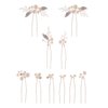 Pearls Bridal Hair Pins Beads Bride Wedding Hair Pieces U Shaped Hair Accessories Headpiece for Wedding Brides Women Girls (Gold)