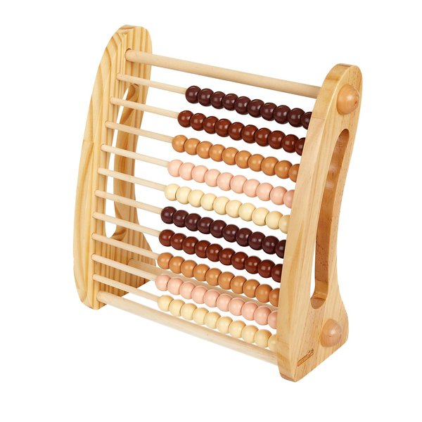 Excellerations Wooden Abacus - Natural - 12"H by 11"W - Kids Math, Counting Beads