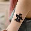 8 Sheets Halloween Temporary Tattoos for Kids, Cat with Witch Hat Tattoo Stickers for Halloween Party Decorations Supplies Favors Goodie Bag Fillers Makeup