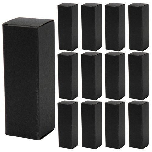 Framendino, 50 Pack Black Rectangle Lipstick Boxes Lip Gloss Boxes Lipstick Bottle Boxes Reusable Lip Balm Packaging Cases Essential Oil Wrapping Box for DIY Lip Gloss Gift Packaging