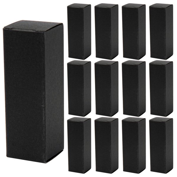 Framendino, 50 Pack Black Rectangle Lipstick Boxes Lip Gloss Boxes Lipstick Bottle Boxes Reusable Lip Balm Packaging Cases Essential Oil Wrapping Box for DIY Lip Gloss Gift Packaging